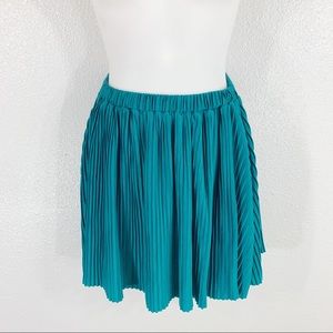 Graine Gabriella teal pleated skater skirt